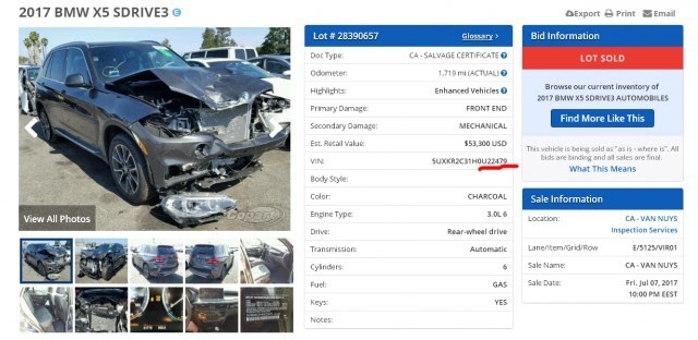 bmw demage car usa